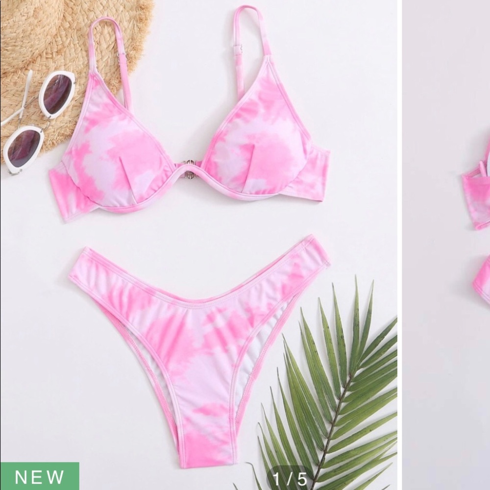 Tie dye underwire high cut bikini